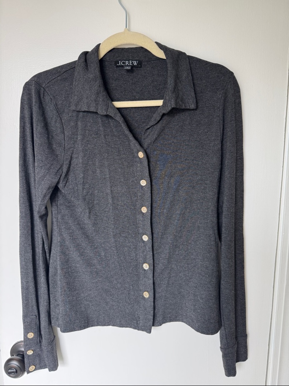 J. Crew Dark Charcoal Long-Sleeve Button Shirt